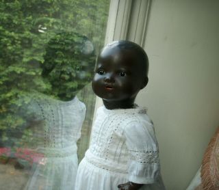 Old Antique German Armand Marseille Black Dream Baby Composition Doll C.  1920