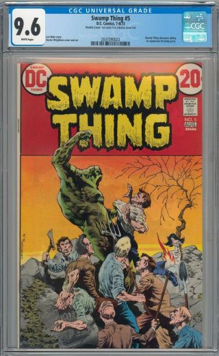 Swamp Thing 5 Cgc 9.  6 Nm,  Rare Double Cover Variant White Pages