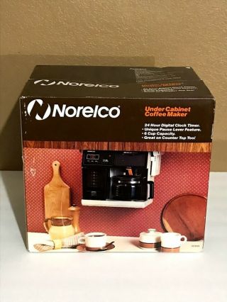 Vintage Norelco Spacemaker Under Cabinet Coffee Maker 6 Cup Digital Timer Uc6002