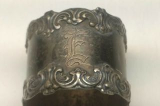 Antique N S Co.  Sterling Napkin Ring / Holder 40 Grams Monogrammed W/: " E ".