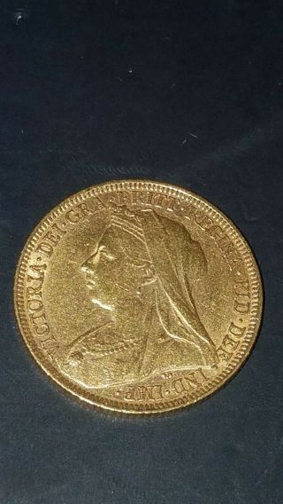 Rare 1896 Uk Queen Victoria Gold Sovereign