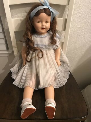 Antique Composition/Cloth Girl Doll 27 Inches Tall Sleep Eyes 2
