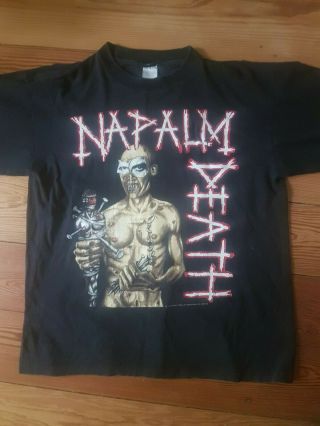 Napalm Death Shirt 1992 Band L Tour Og,  Rare Vintage Death Black Metal Slayer