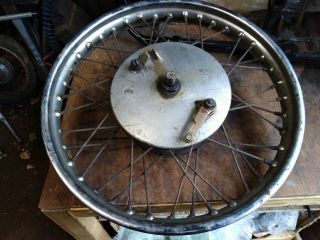 Vintage Triumph 19 Inch Front Wheel With 8 Inch Full Width Hub Project T120