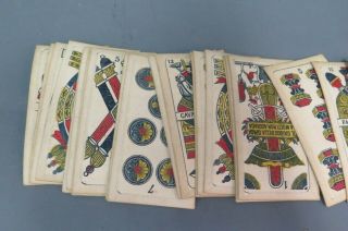 RARE Vintage Italian Playing Cards A.  Mengotti Trieste Complete 40 Pc Set 4