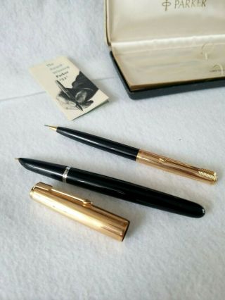 Vintage Parker 51 Pen and Pencil Set with 12k Gold Filled Cap 3