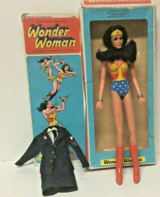 Vintage 1976 Wonder Woman By Mego Corp.  With An Diana Prince Out Fit.