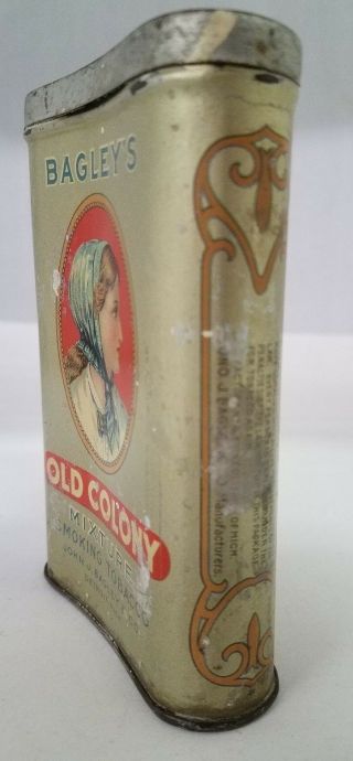 Vintage Advertising Bagley ' s Old Colony Mixture Tobacco Pocket Tin 306 - V 4