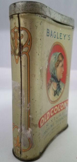 Vintage Advertising Bagley ' s Old Colony Mixture Tobacco Pocket Tin 306 - V 5