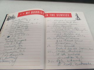 WWII US My Life in the Service hardcover book named to veteran. 3