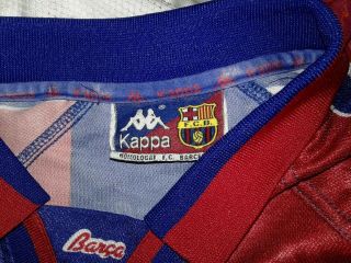 Vintage 1995 1996 1997 Barcelona KAPPA Jersey Size Large Lionel Messi La Liga 7