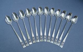 Oneida Community 1936 Coronation Silverplate Iced Tea Spoons - 12