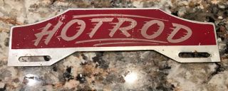 Vintage Hot Rod Smaltz Paint License Plate Topper Advertising Sign Tag