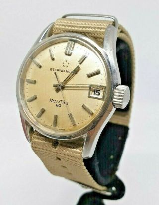 Vintage Eterna Matic Kontiki 20 Date Automatic Watch Well