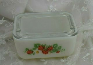 Vintage Mckee Refrigerator Dish Strawberries Pattern