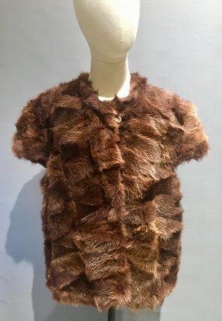 Real Mink Vintage Fur Gilet - Jacket Size: Uk12