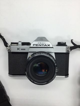 Vintage Asahi Pentax K1000 35mm Film Camera & Smc Pentax - A 50mm 1:1.  7 Lens