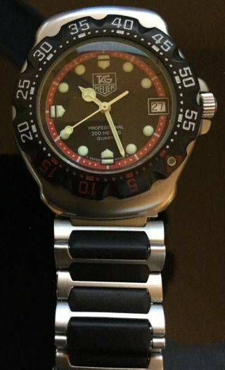 Vintage Tag Heuer Professional 200m Quartz Swiss Made watch 374.  513 36.  5 Mm 12