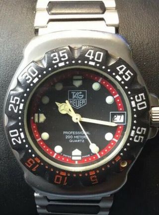 Vintage Tag Heuer Professional 200m Quartz Swiss Made watch 374.  513 36.  5 Mm 4