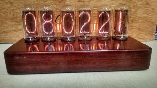 Rare 6 - In - 18 Nixie Tube Clock In W/ Power Supply And Tubes