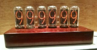 Rare 6 - IN - 18 Nixie Tube Clock in w/ Power Supply and Tubes 7