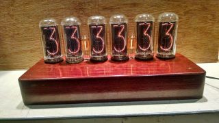 Rare 6 - IN - 18 Nixie Tube Clock in w/ Power Supply and Tubes 8