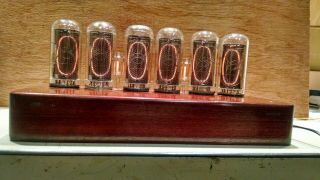 Rare 6 - IN - 18 Nixie Tube Clock in w/ Power Supply and Tubes 9