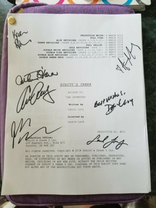 Schitts Creek Cast Autographed Signed Season 5 Script Rare