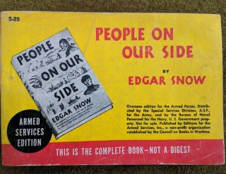People On Our Side,  By E Snow,  S - 29,  Armed Services Edition,  Wwii