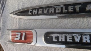 vintage 1959 chevrolet truck hood emblem apache 31 fender chrome spears ornament 7
