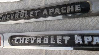 vintage 1959 chevrolet truck hood emblem apache 31 fender chrome spears ornament 8