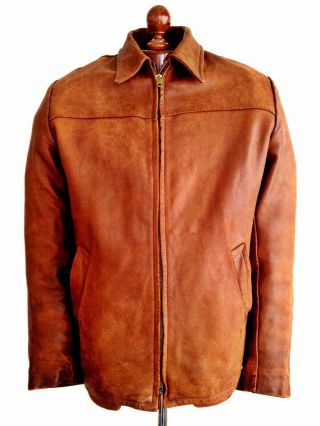 Vtg 30s Ww2 Horsehide Leather Sports Cyclist Motorcycle Luftwaffe Jacket Coat