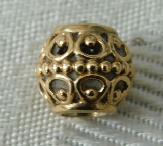 Vintage 14ct 585 Gold Pandora Filigree Charm 1 of 2 2