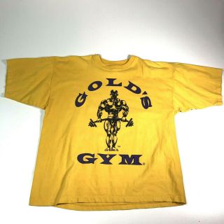 Rare Vintage Yellow Golds Gym Tee Shirt Sz Xl San Luis Obispo Usa Made Muscle B