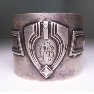 Arts & Crafts Antique German Solid Silver Napkin Ring Holder