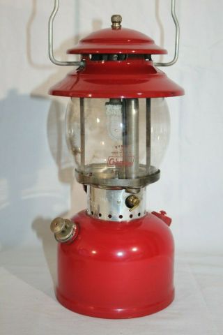 Vintage RED Coleman 200A Gas Camp Lantern w/ Box,  9 /65, 3