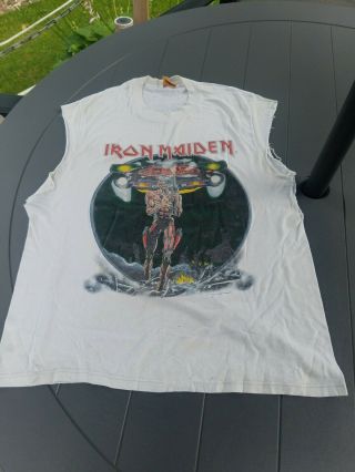 Vintage 1987 Somewhere On Tour Iron Maiden T - Shirt Wasted Years.