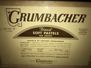 Vintage GRUMBACHER Finest Soft Pastels for Artists Set No 78 with 90 Colors (89) 2