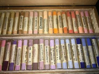 Vintage GRUMBACHER Finest Soft Pastels for Artists Set No 78 with 90 Colors (89) 4