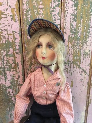 Antique French Boudoir Bed Doll 1900 - 1930s Clothes H