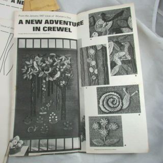 Erica Wilson Crewel Embroidery Room Divider Or Wall Hanging Pattern Vintage 1966