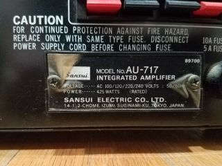 Vintage Sansui AU - 717 Integrated Amplifier 5