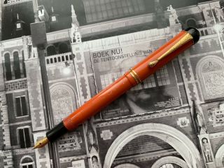 Vintage restored 1930s MONTBLANC Masterpiece Coral Red No.  2 fountain pen 10
