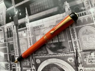 Vintage restored 1930s MONTBLANC Masterpiece Coral Red No.  2 fountain pen 11