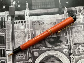 Vintage restored 1930s MONTBLANC Masterpiece Coral Red No.  2 fountain pen 12