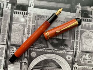 Vintage Restored 1930s Montblanc Masterpiece Coral Red No.  2 Fountain Pen