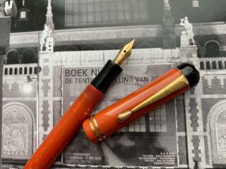 Vintage restored 1930s MONTBLANC Masterpiece Coral Red No.  2 fountain pen 7