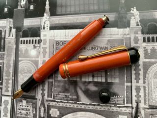 Vintage restored 1930s MONTBLANC Masterpiece Coral Red No.  2 fountain pen 9