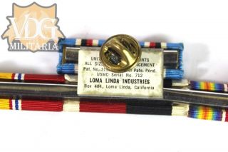 US WW2 & Occupation Era 4 Place Ribbon Bar - Loma Linda Industries 5