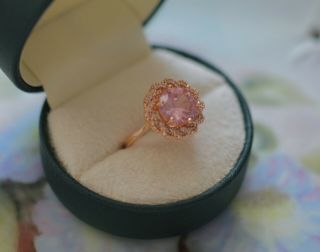 Vintage Jewellery Gold Ring With Pink And White Sapphires Antique Jewelry